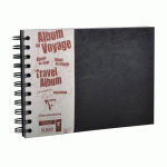 LOT DE 5 - ALBUM DE VOYAGE AGE BAG RELIURE INTÉGRALE A5 PAYSAGE 80 PAGES LIGNÉ 120G + UNI À GRAIN 160G - NOIR