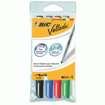 MARQUEUR EFFAÇABLE BIC VELLEDA 1741 POINTE OGIVE 2 MM - POCHETTE DE 4 COULEURS ASSORTIES