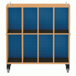 MEUBLE BAS SHIFT+ LANDSCAPE MÉLA POUR CARTABLES 8 CASES - HÊTRE - BLEU SAPHIR - MANUTAN COLLECTIVITÉS