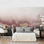 PAPIER PEINT INTISSÉ PREMIUM - GOLDEN DAWN PINK - MURAL FORMAT PAYSAGE DIMENSION HXL: 190CM X 288CM