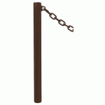POTELET PROVINCE Ø76 MM CHAINES 1 ANNEAU INOX MARRON 8017 - PROCITY