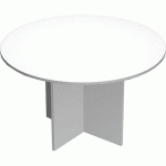 TABLE DE RÉUNION RONDE VISUAL - PIEDS CROIX - 100CM - BLANC - ARTARREDI