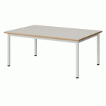 TABLE MALIBU 120X80 T1 4P STRA ALAISÉ BLC SEL W911/BLC 9016