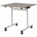 TABLE MALIBU RAB. 80X80 T6 DL STRA ABS GRIS U727/BLC 9016