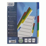 LOT DE 2 - INTERCALAIRE A4 POLYPROPYLÈNE COLORÉ OXFORD 6 ONGLETS NEUTRES MULTICOLORES - 1 JEU