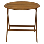 TABLE DE JARDIN RONDE BOIS MASSIF D80 CM CANOPEE - NATUREL