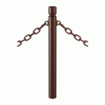 POTELET AGGLO Ø 76 MM À CHAINES 2 ANNEAUX - ZINC MARRON 8017 - PROCITY