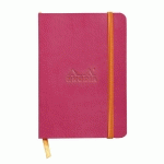 RHODIARAMA CARNET SOUPLE A6 144 PAGES LIGNÉ PAP IVOIRE 90G FERMETURE ÉLASTIQUE - FRAMBOISE - LOT DE 2