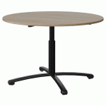 TABLE MALIBU Ø 120 T3/T6 PC ST ABS CHÊNE 1146/NOIR 9005 - MANUTAN EXPERT