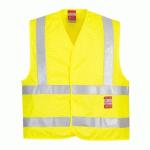 LOT DE 2 - PORTWEST FR75 GILET HV RÉSISTANT À LA FLAMME JAUNE - TAILLE L/XL