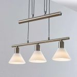 LINDBY SUSPENSION DELIRA, 3 LAMPES, NICKEL, HAUTEUR RÉGLABLE