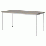 TABLE MALIBU 160X80 T6 4P STRA ABS GRIS U727/BLC 9016