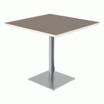 TABLE MENORCA 80X80 T6 STRA ALAISÉ PRALINE BLC PASTEL/CHROMÉ - MOBIDECOR