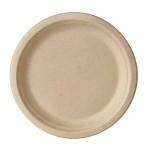 50 ASSIETTES PAPSTAR, PURE CANNE À SUCRE, NON COMPARTIMENTÉES, Ø 23 CM X HAUTEUR : 2 CM, NATUREL