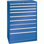 ARMOIRE 9 TIROIRS SÉRIE 78.297-CAPACITÉ 75KG-BLEU FLUO - LISTA