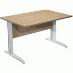 BUREAU DROIT PIEDS L EN MÉTAL FAST - 120 CM - CHÊNE - ALU
