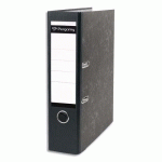 CLASSEUR A LEVIER PERGAMY - EN CARTON GRIS INTERIEUR/EXTERIEUR MARBRE - DOS 8 CM - A4 - DOS NOIR