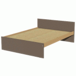 LIT IDENTITÉ SOMMIER AGGLO 140X190 FORME DROITE ARGENT/BRUN - MANUTAN COLLECTIVITÉS