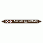 LOT DE 5 - MARQUEUR TUYAUTERIE - ACÉTATE DE MÉTHYLE - VINYLE LAMINÉ 450 X 52 MM