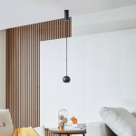 LUCANDE SUSPENSION LED PLARION, NOIR, ALUMINIUM, Ø 9 CM