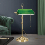 ORION LAMPE DE BANQUIER HARVARD INTERRUPTEUR LAITON/VERT