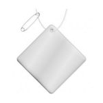 PETITE ATTACHE RÉFLÉCHISSANTE EN FORME DE DIAMANT EN PVC H-09 RFX - BLANC - ACCESSOIRES DE SÉCURITÉ PUBLICITAIRES