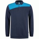 SWEAT COL POLO BICOLORE COUTURES 302004 INK-TURQUOISE L - TRICORP WORKWEAR
