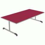 TABLE BANDANA 160X80 T1 DL STRAT POLYURÉTH. CERISE GRIS/9006 - MOBIDECOR