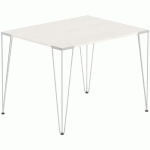 TABLE RÉUNION LORI 100 X 70 CM PLATEAU PIN PIED ALU - MBA