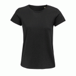 TEE-SHIRT PERSONNALISABLE FEMME COTON ORGANIQUE BIO JERSEY 150 NOIR PROFOND