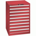 ARMOIRE ROUGE 717X725X1000 AVEC 9 TIR. 75KG _ 78.648.070 - LISTA