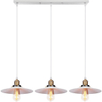 LUSTRE - SUSPENSION 3 LUMIERES RETRO LAMPE SUSPENDUE INDUSTRIELLE E27 22CM BLANC