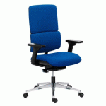 CHAISE DE BUREAU IMAX TISSU NON FEU BLEU, MÉCANISME SYNCHRONE AUTO RÉGULÉ, PIEDS ALU, ACCOUDOIRS 3D