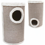 GRIFFOIR EN SISAL GRIS CAT TOWER AVEC 3 ENTRÉES ET 1 TABLETTE POUR CHATS