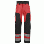 PANTALON HAUTE VISIBILITÉ ROUGE FLUORESCENT/NOIR TAILLE 40C - BLAKLADER