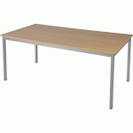 TABLE UNIVERSALIS RECTANGLE 160X80 PLT CHÊNE/9006 ALUMINIUM