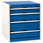 ARMOIRE D\'ATELIER À TIROIRS CUBIO SL-667-4.1 GRIS CLAIR/BLEU - MANUTAN COLLECTIVITÉS