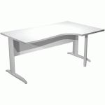 BUREAU 90° PIEDS L MÉTAL FAST - 160CM - BLANC - CHROME