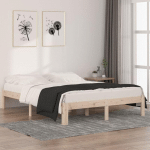 CADRE DE LIT BOIS DE PIN MASSIF 140X190 CM 6