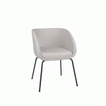 CHAISE JULA GRISE PIEDS MÉTAL NOIRS