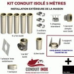 KIT CONDUIT ISOLE EN EXTERIEUR - 5 MÈTRES 180 - NOIR