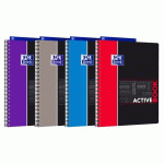 LOT DE 5 - CAHIER OXFORD ETUDIANTS ACTIVEBOOK A4+ LIGNÉ 7MM 160 PAGES RELIURE SPIRALE COUVERTURE POLYPRO COLORIS ASSORTIS