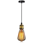 LUSTRE SUSPENSION EN MÉTAL LAMPE RÉTRO E27 POUR CHAMBRE BAR SALLE À MANGER NOIR - NOIR