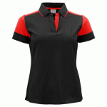 PRINTER PRIME PRIME POLO FEMMES NOIR/ROUGE - TAILLE S
