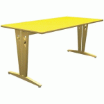TABLE IRISS 160 X 80 CM DL - STRAT VERT POMME/HÊTRE NATUREL