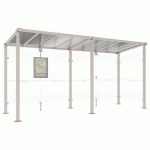 ABRI BUS MILAN 5 M - 1 BARDAGE LATÉRAL - GRIS 7044 - PROCITY