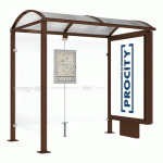 ABRI BUS VOÛTE 2.50 M CAISSON 1 BARDAGE LAT. MARRON 8017 - PROCITY