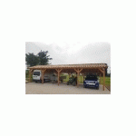 ABRI DEUX PENTES FAITAGE DÉCALÉ, 500CMX500CM, BOIS DOUGLAS FRANÇAIS, CARPORT, AUVENT, ABRI VOITURE