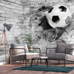 PAPIER PEINT JEU DE FOOTBALL - 350 X 245 CM - NOIR ET BLANC