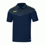 POLO MANCHES COURTES - JAKO - CHAMP 20 BLEU MARINE/JAUNE FLUO